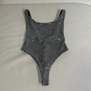 Nookie Beach Silver Sequin One Piece Swimsuit